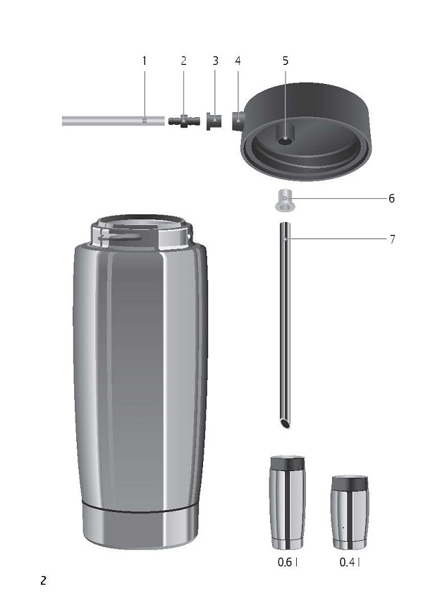 Jura 13oz Thermal Milk Container Siphoning Pipe Diagram